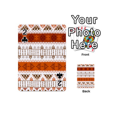 Ethnic Traditional Seamless Pattern Playing Cards 54 Designs (Mini) from ArtsNow.com Front - Club2