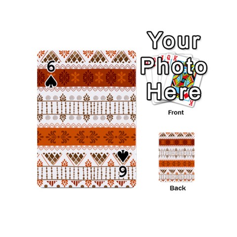 Ethnic Traditional Seamless Pattern Playing Cards 54 Designs (Mini) from ArtsNow.com Front - Spade6