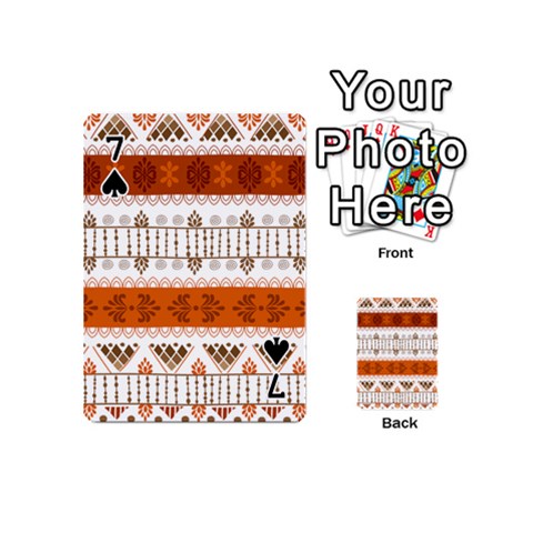 Ethnic Traditional Seamless Pattern Playing Cards 54 Designs (Mini) from ArtsNow.com Front - Spade7