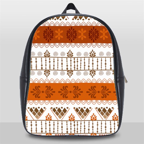 Ethnic Traditional Seamless Pattern School Bag (XL) from ArtsNow.com Front