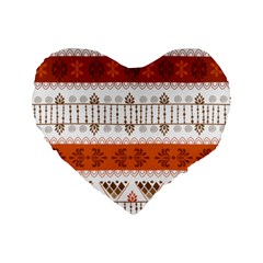 Ethnic Traditional Seamless Pattern Standard 16  Premium Heart Shape Cushions from ArtsNow.com Front