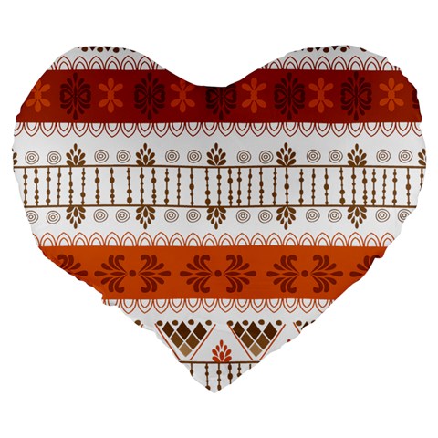 Ethnic Traditional Seamless Pattern Large 19  Premium Flano Heart Shape Cushions from ArtsNow.com Back