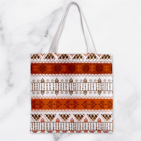 Ethnic Traditional Seamless Pattern Zipper Grocery Tote Bag from ArtsNow.com Back