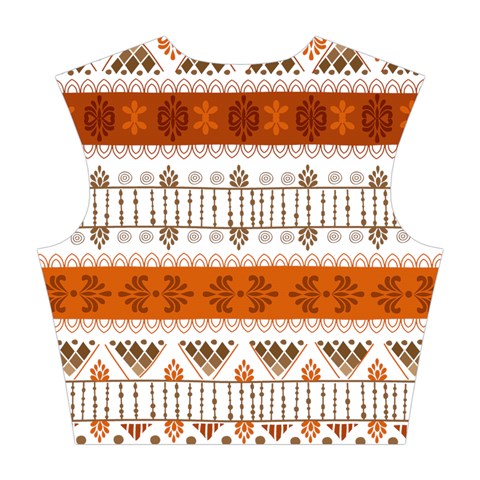 Ethnic Traditional Seamless Pattern Cotton Crop Top from ArtsNow.com Back