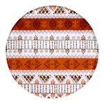 Ethnic Traditional Seamless Pattern Round Glass Fridge Magnet (4 pack)