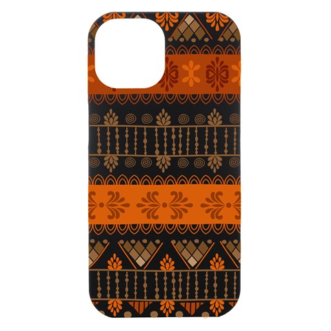 Ethnic Traditional Seamless Pattern iPhone 15 Black UV Print PC Hardshell Case from ArtsNow.com Front