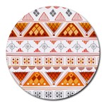 Bright Aztec Ethnic Seamless Pattern Round Mousepad