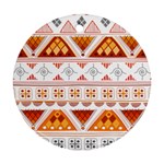 Bright Aztec Ethnic Seamless Pattern Ornament (Round)