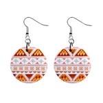 Bright Aztec Ethnic Seamless Pattern Mini Button Earrings