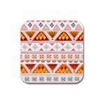 Bright Aztec Ethnic Seamless Pattern Rubber Square Coaster (4 pack)