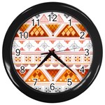 Bright Aztec Ethnic Seamless Pattern Wall Clock (Black)