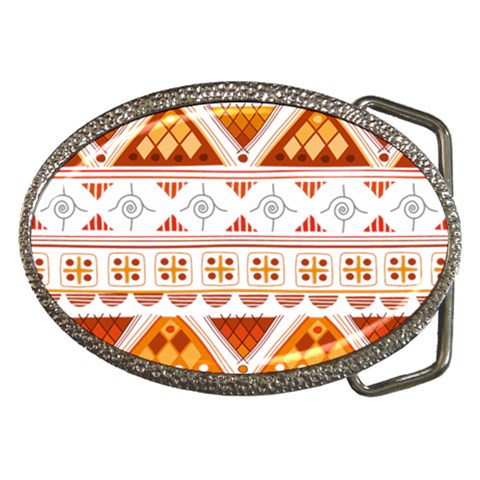 Bright Aztec Ethnic Seamless Pattern Belt Buckles from ArtsNow.com Front