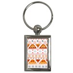 Bright Aztec Ethnic Seamless Pattern Key Chain (Rectangle)