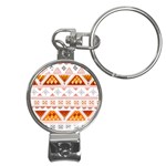 Bright Aztec Ethnic Seamless Pattern Nail Clippers Key Chain