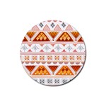 Bright Aztec Ethnic Seamless Pattern Rubber Coaster (Round)