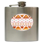 Bright Aztec Ethnic Seamless Pattern Hip Flask (6 oz)