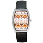 Bright Aztec Ethnic Seamless Pattern Barrel Style Metal Watch