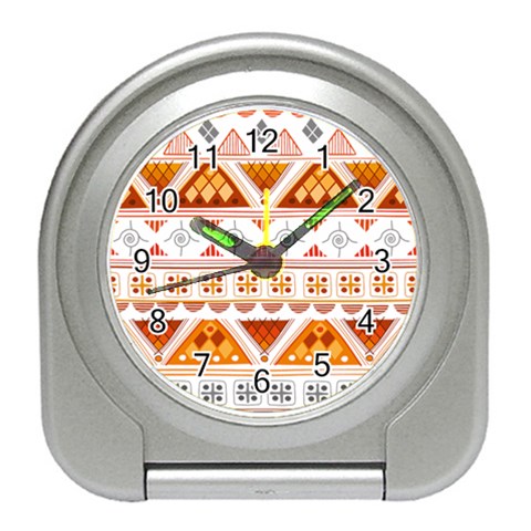 Bright Aztec Ethnic Seamless Pattern Travel Alarm Clock from ArtsNow.com Front