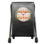 Bright Aztec Ethnic Seamless Pattern Pen Holder Desk Clock