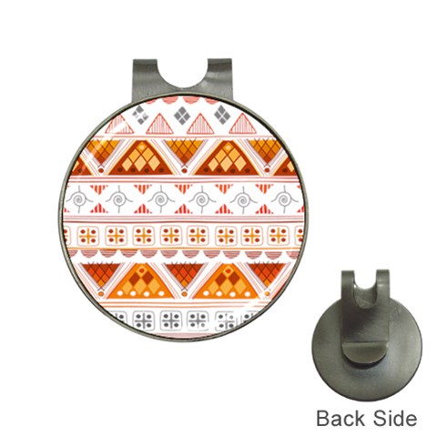 Bright Aztec Ethnic Seamless Pattern Hat Clips with Golf Markers from ArtsNow.com Front