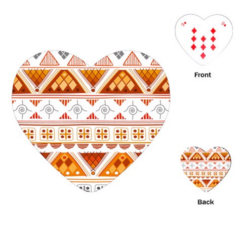 Bright Aztec Ethnic Seamless Pattern Playing Cards Single Design (Heart) from ArtsNow.com Front