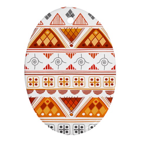 Bright Aztec Ethnic Seamless Pattern Oval Ornament (Two Sides) from ArtsNow.com Front