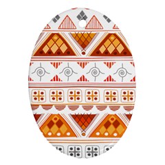 Bright Aztec Ethnic Seamless Pattern Oval Ornament (Two Sides) from ArtsNow.com Front