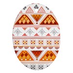 Bright Aztec Ethnic Seamless Pattern Oval Ornament (Two Sides)