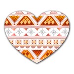 Bright Aztec Ethnic Seamless Pattern Heart Mousepad