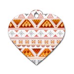 Bright Aztec Ethnic Seamless Pattern Dog Tag Heart (Two Sides)