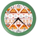 Bright Aztec Ethnic Seamless Pattern Color Wall Clock