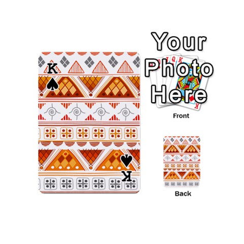 King Bright Aztec Ethnic Seamless Pattern Playing Cards 54 Designs (Mini) from ArtsNow.com Front - SpadeK