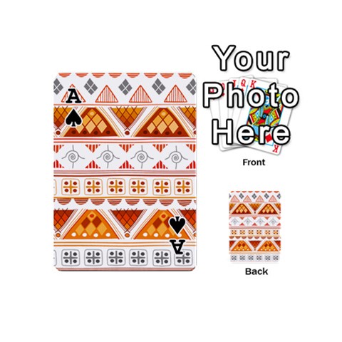 Ace Bright Aztec Ethnic Seamless Pattern Playing Cards 54 Designs (Mini) from ArtsNow.com Front - SpadeA