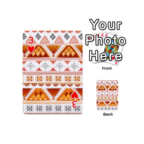 Bright Aztec Ethnic Seamless Pattern Playing Cards 54 Designs (Mini) from ArtsNow.com Front - Heart3