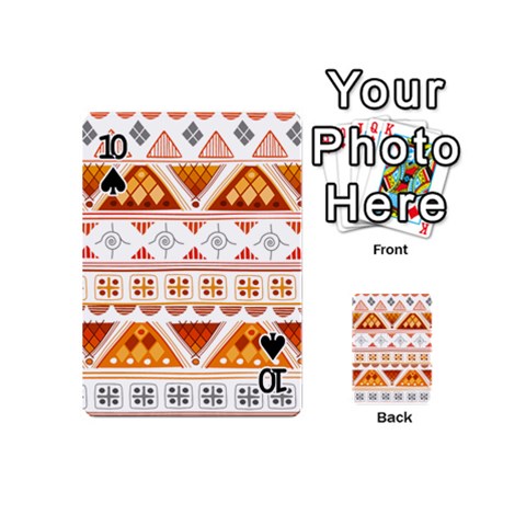 Bright Aztec Ethnic Seamless Pattern Playing Cards 54 Designs (Mini) from ArtsNow.com Front - Spade10