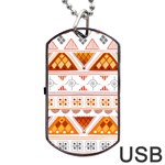 Bright Aztec Ethnic Seamless Pattern Dog Tag USB Flash (One Side)