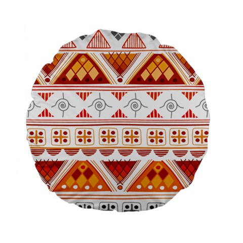 Bright Aztec Ethnic Seamless Pattern Standard 15  Premium Round Cushions from ArtsNow.com Front