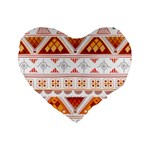 Bright Aztec Ethnic Seamless Pattern Standard 16  Premium Heart Shape Cushions