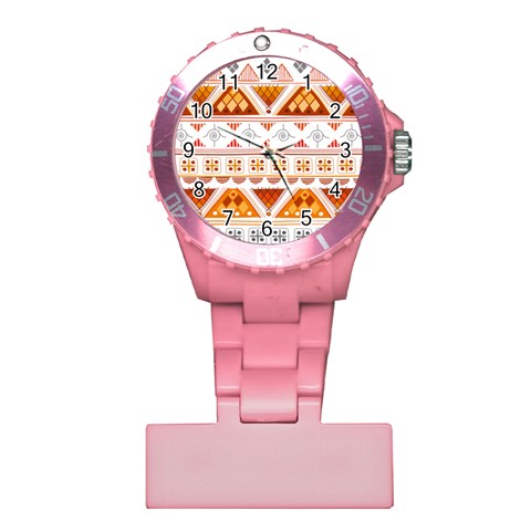 Bright Aztec Ethnic Seamless Pattern Plastic Nurses Watch from ArtsNow.com Front