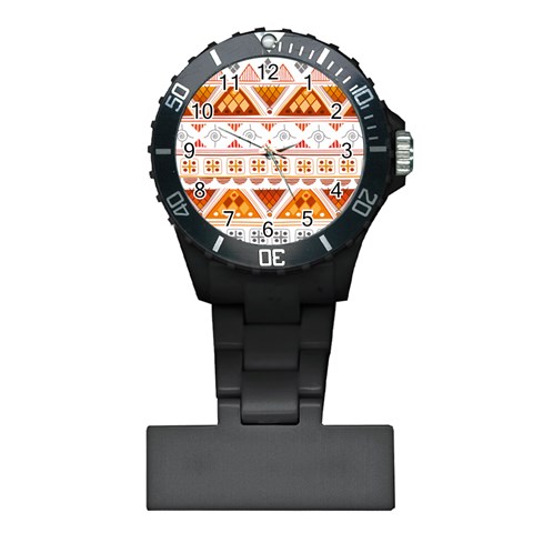 Bright Aztec Ethnic Seamless Pattern Plastic Nurses Watch from ArtsNow.com Front