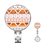 Bright Aztec Ethnic Seamless Pattern Stainless Steel Nurses Watch