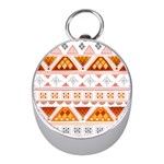 Bright Aztec Ethnic Seamless Pattern Mini Silver Compasses