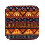 Bright Aztec Ethnic Seamless Pattern Square Metal Box (Black)