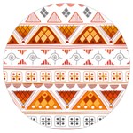 Bright Aztec Ethnic Seamless Pattern Round Trivet