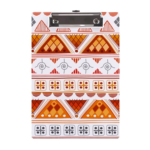 Bright Aztec Ethnic Seamless Pattern A5 Acrylic Clipboard from ArtsNow.com Front