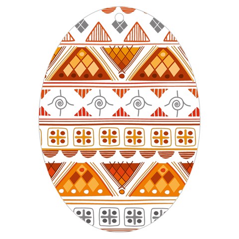 Bright Aztec Ethnic Seamless Pattern UV Print Acrylic Ornament Oval from ArtsNow.com Front