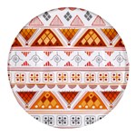 Bright Aztec Ethnic Seamless Pattern Round Glass Fridge Magnet (4 pack)