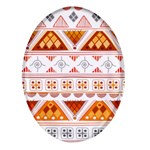 Bright Aztec Ethnic Seamless Pattern Oval Glass Fridge Magnet (4 pack)