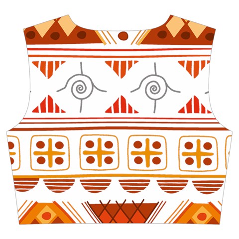 Bright Aztec Ethnic Seamless Pattern Trumpet Sleeve Cropped Top from ArtsNow.com Back