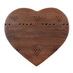 Bright Aztec Ethnic Seamless Pattern Heart Wood Jewelry Box